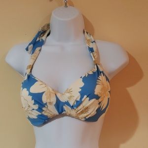 Victoria's Secret Bikini Top  Light Blue Floral